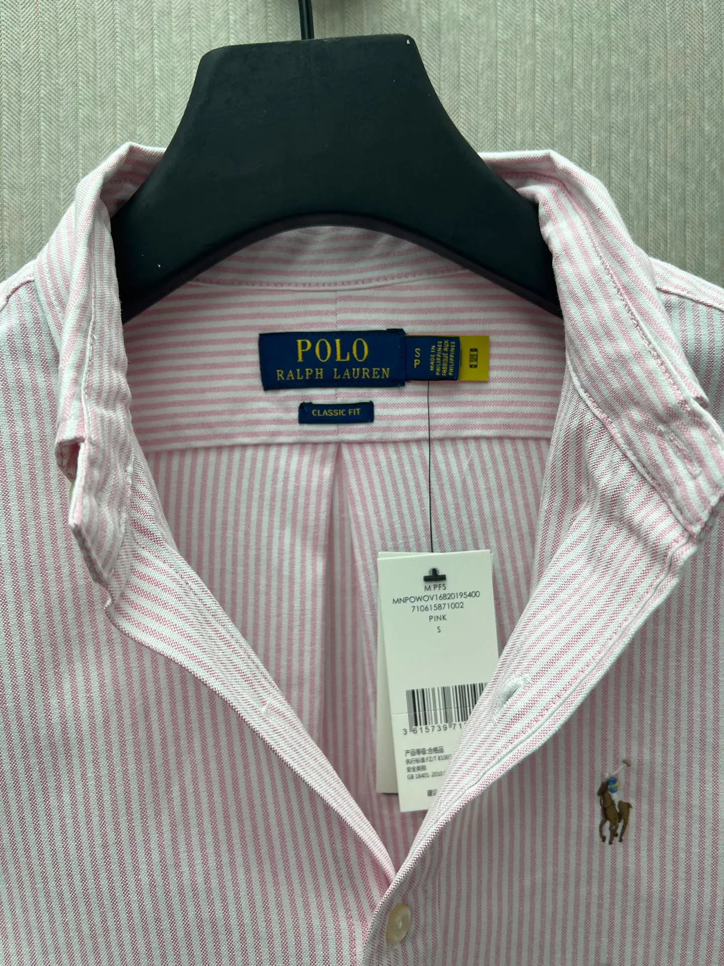 P430 Polo 25ss new logo embroidered striped square collar casual long-sleeved shirt, men's size: XS.S.M.L.XL.